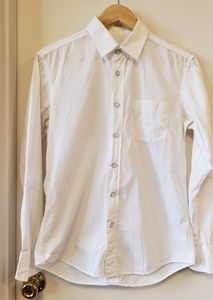Rag and Bone White detailed button down shirt